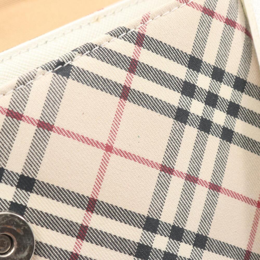 Burberry Nova Check Canvas Leather Shoulder Bag White Beige Tan Multicolor - Picture 9 of 9